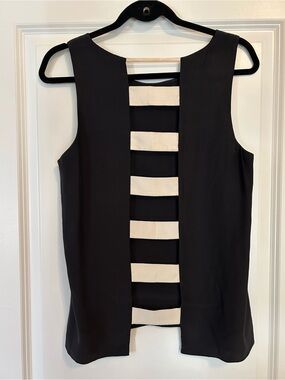 Black and White Open Back Tank Top